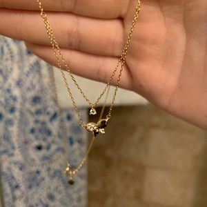 NWT Dainty Gold Layered Butterfly Necklace